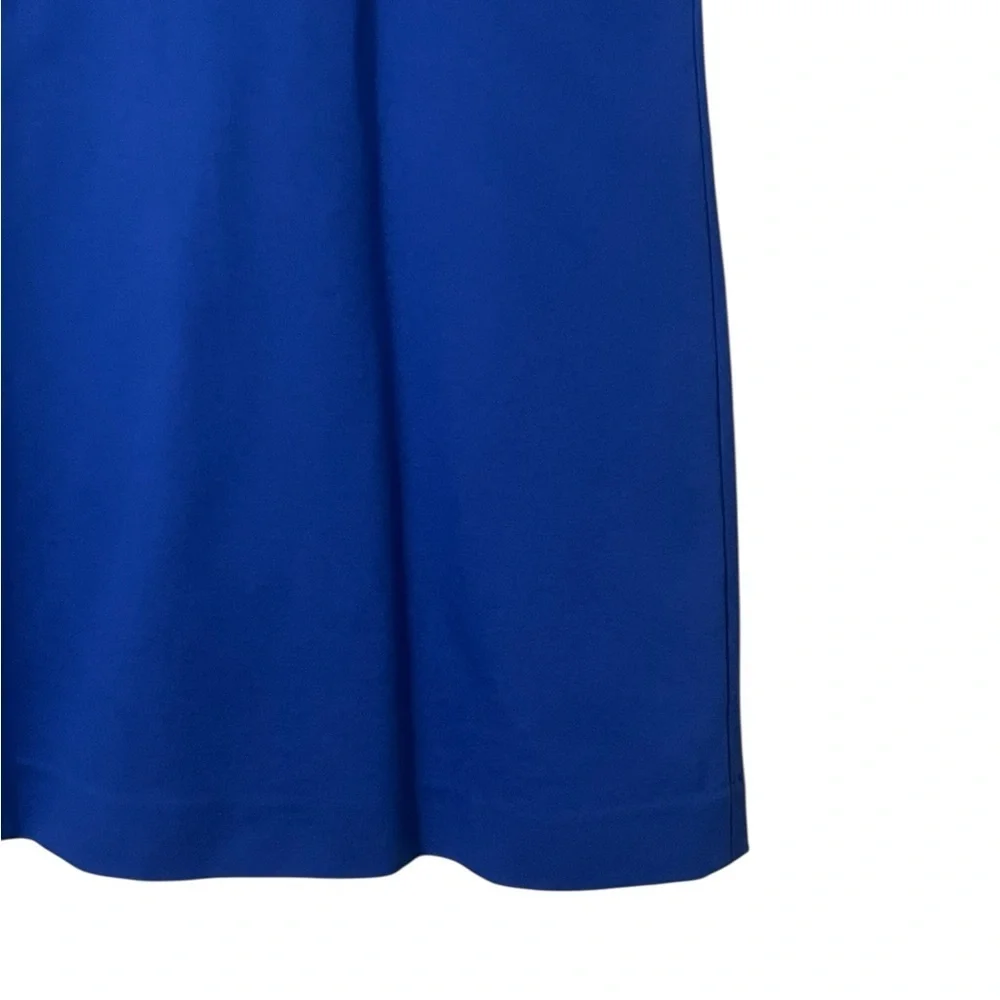 Kate Spade blue ponte knit a-line cap sleeve exposed back zipper mini dress